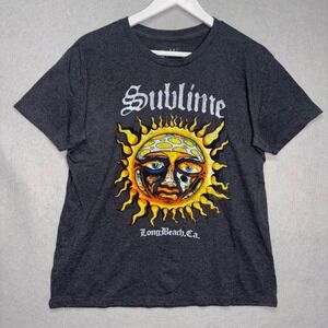 Sublime Shirt Mens Small Gray Sun Logo Long Beach CA Graphic Band Tee T-Shirt